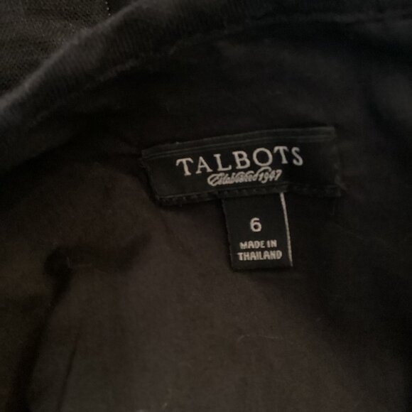 Talbots Womens Dress Size 6 Black Linen Sleeveless Sheath Fringe Raw Edge Tiered - Picture 8 of 9